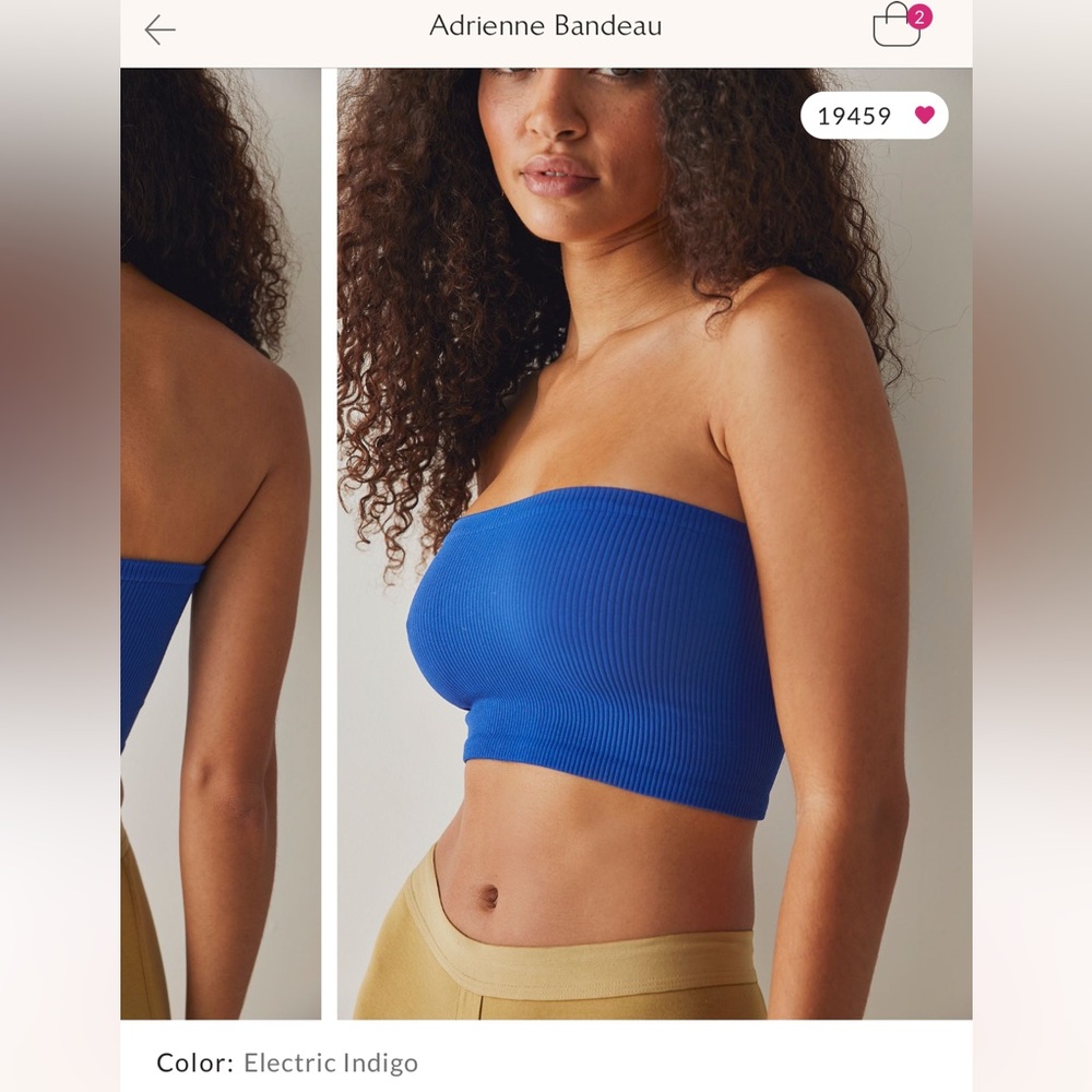 FREE PEOPLE INTIMATELY Adrienne Tube Bandeau Electric Indigo Blue size M/L